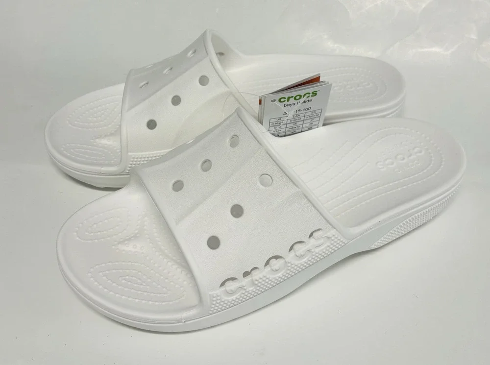 Crocs Sandals Baya II Slides Mens 10 , Womens 12 White Waterproof Comfort Shoes
